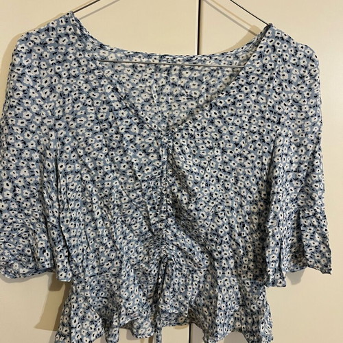 Floral summer blouse like new, blue size M