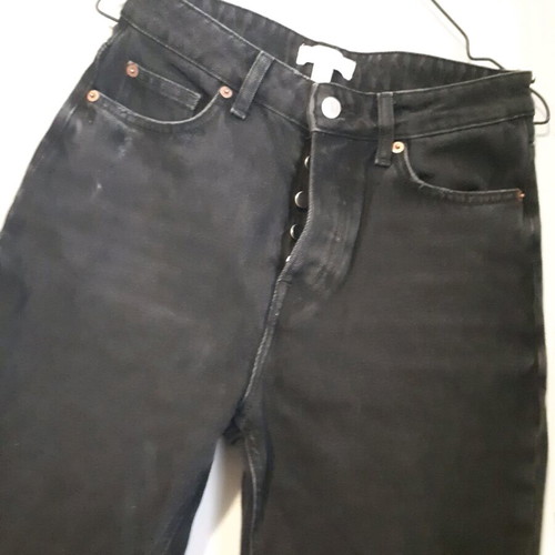 H&M high-waisted black jeans like new, size S