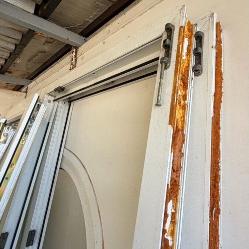 PVC balcony door single leaf with fixed panel double glazing