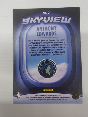 2023-24 Panini-NBA Hoops Basketball Anthony Edwards Skyview #9