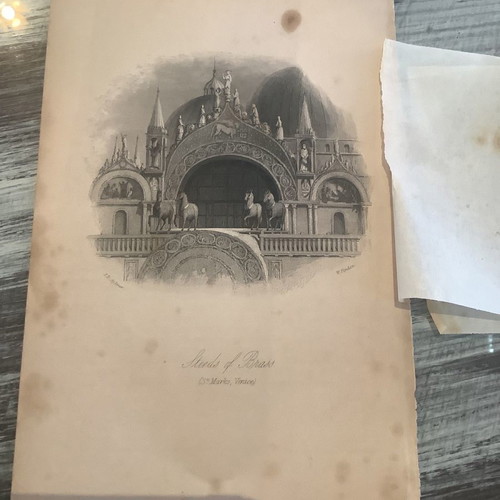 Chalcography 1830 Venice The Stolen Horses used 20x14cm