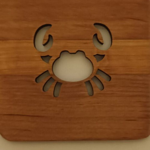 Wooden coaster Cancer new