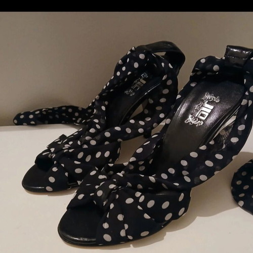 Jennifer Lopez fabric polka dot sandals size 36 new