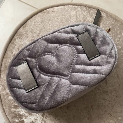 Vintage banana bag belt grey velvet touch used waist bag
