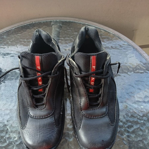 Prada sneakers used, black, size 39.5, unisex