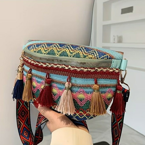 Vintage Stile Banana Bag crossbody multicolor new
