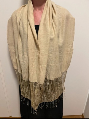Sarpa scarf like new with golden details beige