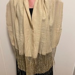 Sarpa scarf like new with golden details beige