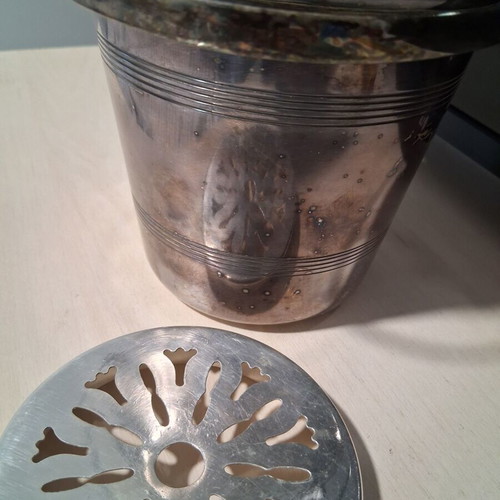 Silver-plated ice bucket Art Deco by Plato, like new, 13×13 cm