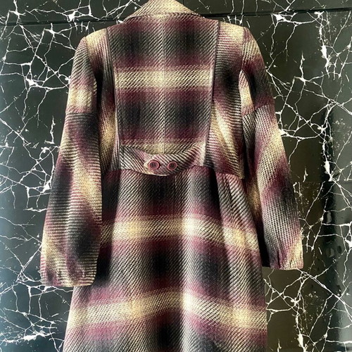Vintage checked wool-blend coat like new, size M