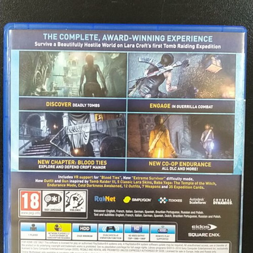 Rise of the Tomb Raider 20 Year Celebration PS4 game like new
