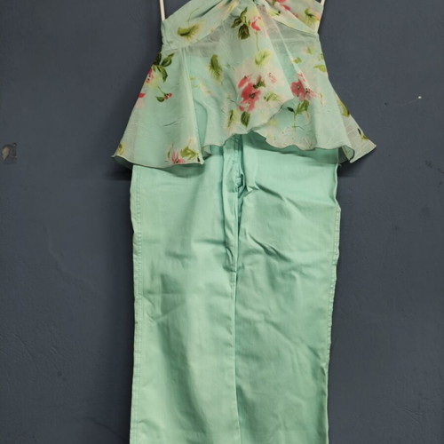 Girls' set blouse and pants like new, turquoise, up to 4 years