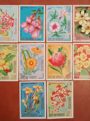 Equatorial Guinea flower stamp series new