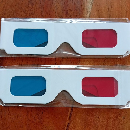 3D paper glasses pair, brand new sealed