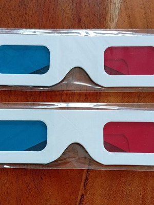 3D paper glasses pair, brand new sealed