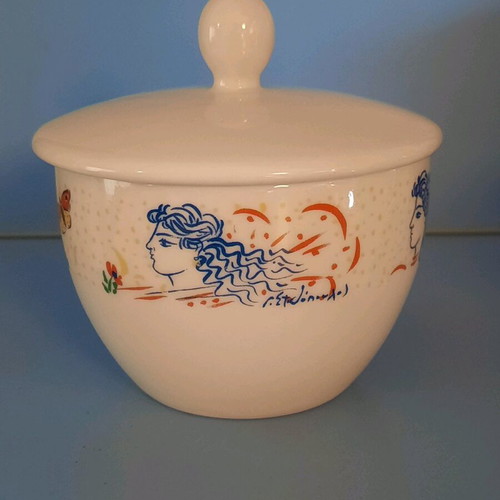 Collectible Loumidis Parrot Sugar Bowl porcelain new