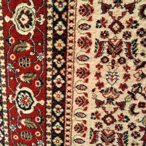 Biocarpets rug 2.50x3.00 new, ecru with repeating pattern