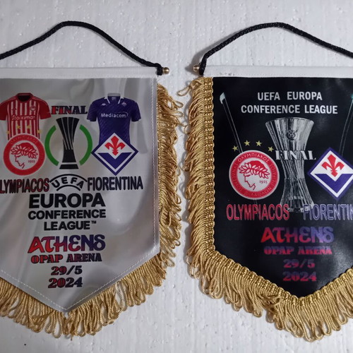 Collectible Banner Olympiacos Fiorentina Conference League 2024 Final New