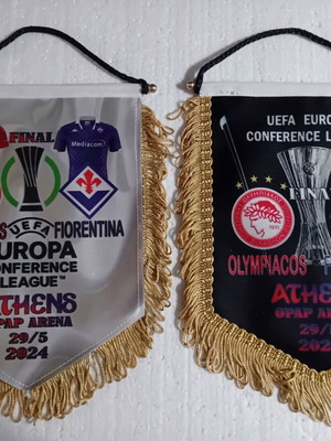 Collectible Banner Olympiacos Fiorentina Conference League 2024 Final New