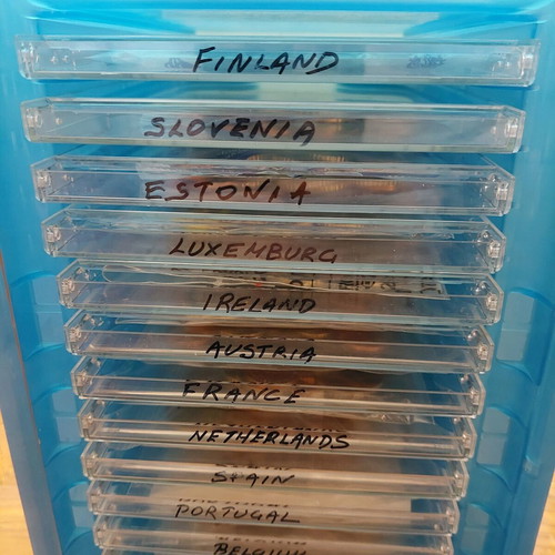 17 Euro Starter Kit new from 13 countries with 16-drawer case