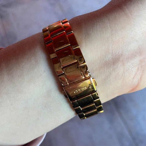 Guess wristwatch new, women's, pink and gold