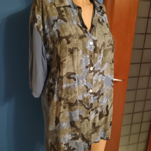 Γυναικείο πουκάμισο σαν καινούργιο, one size, μπλε, 100% βισκόζη