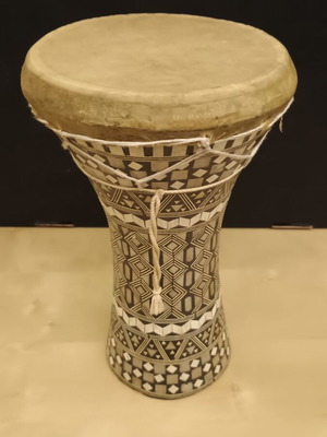 Doumbek Egyptian Type Wooden Used, Natural Skin, Rope-Tuned