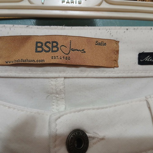 BSB White Women's Pants M 38 10 Like New, Elastic Skinny Fit