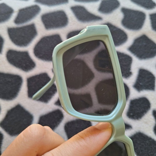 Square turquoise sunglasses with case like new