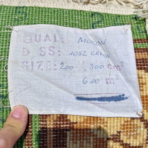 Handmade Chinese rug new, wool, green 200x300 cm