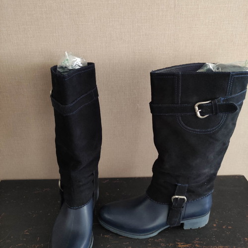 Galotses boots used with suede leather and fur lining, size 39