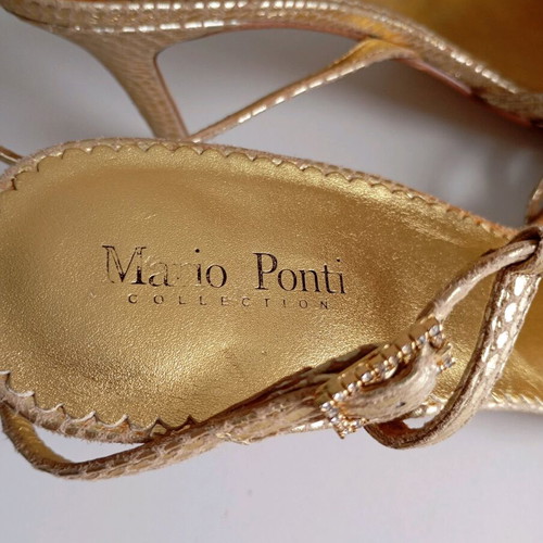 Mario Ponti leather sandals used, gold, size 39