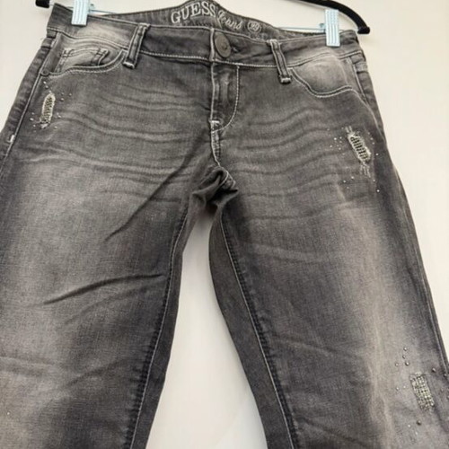 Guess jeans like new with rhinestones, black and grey, size M
