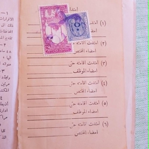 Egyptian Identity Card 1946-1952 used, Greek Community Cairo with handwritten receipt