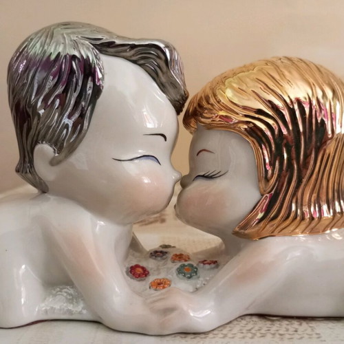 Porcelain decoration with babies new, gold and silver hair