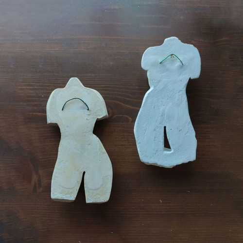 Wall sculptures female body set like new, gypsum