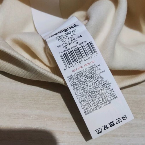 Desigual Μακρυμάνικο Τοπ Medium Καινούργιο Μπεζ