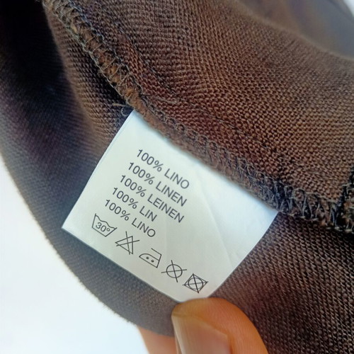 Oviesse Young linen shirt, size XL 42 14, brown