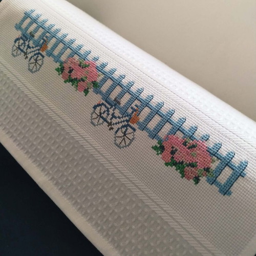 Embroidered kitchen towel 100% cotton new