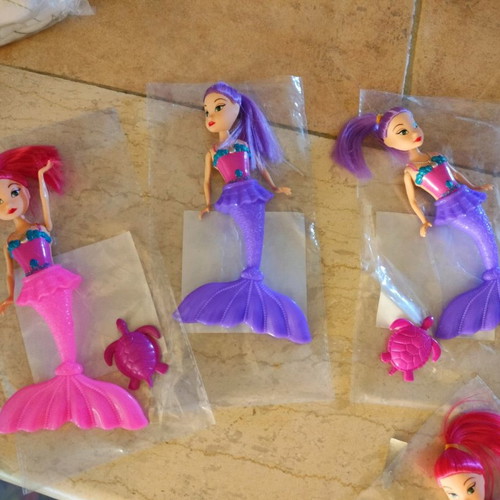 Mermaid dolls with LED lights, new, pack of 10