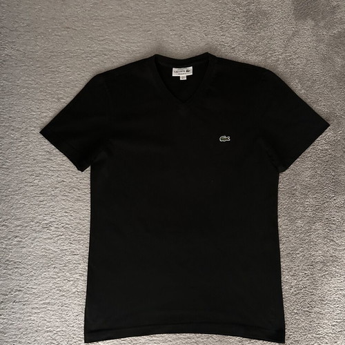 Lacoste men's V-neck t-shirt black size S