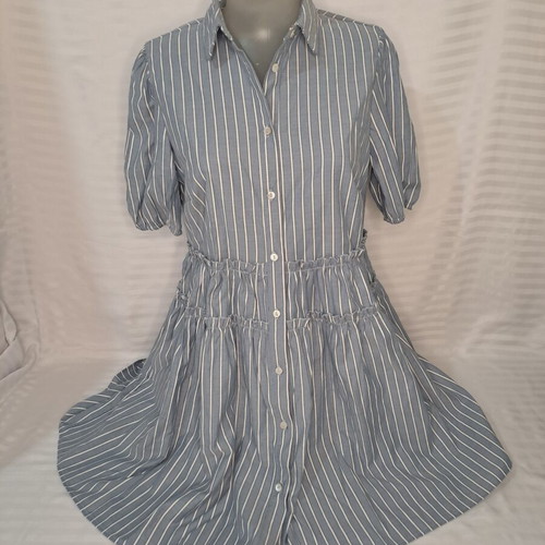 Sinsay Striped Shirt Dress New Size XS Light Blue White