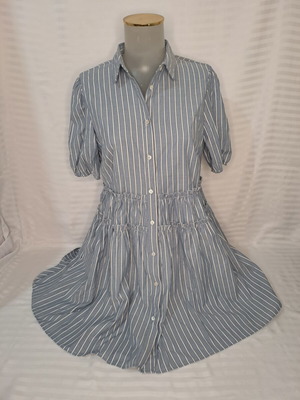Sinsay Striped Shirt Dress New Size XS Light Blue White