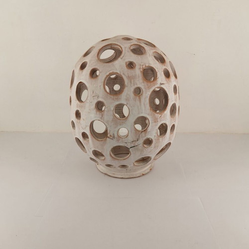 Ceramic garden wall light used