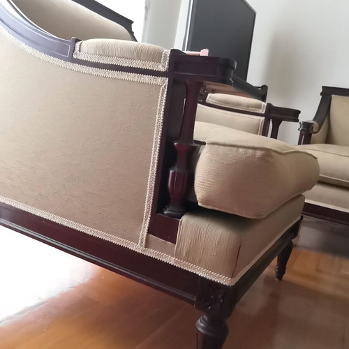 Louis XVI style classic living room set, like new, solid beech wood