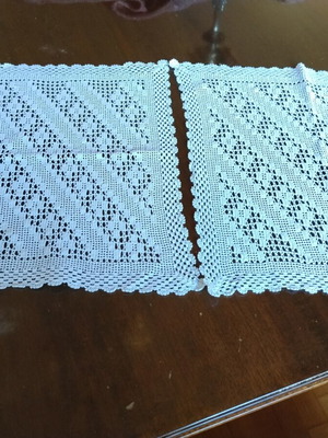 Crochet doilies used, set of two, white