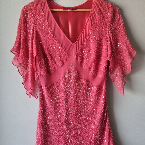 C'est Si Bon Occasion blouse like new with tulle and beads