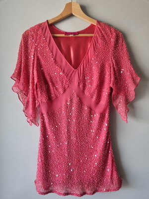 C'est Si Bon Occasion blouse like new with tulle and beads