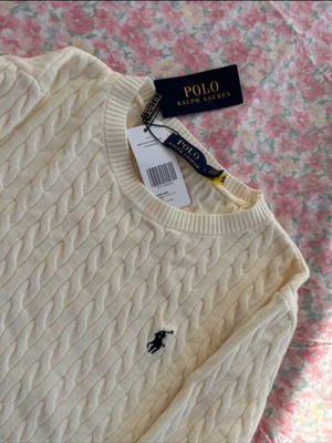 Polo Ralph Lauren cable-knit πουλόβερ καινούργιο, εκρού, μέγεθος L