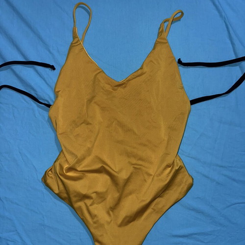 Pull & Bear one-piece swimsuit mustard color size 38